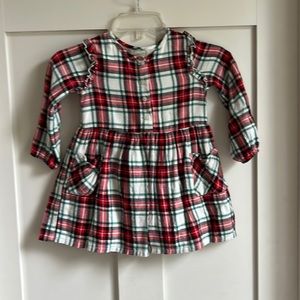Cat & Jack Flannel Tartan Christmas Dress